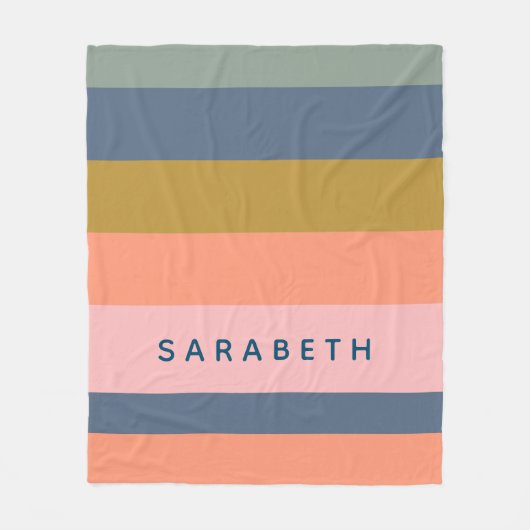 Stilvolle moderne Streifen Hübsche Erdtöne nach Ma Fleecedecke (Vorderseite)