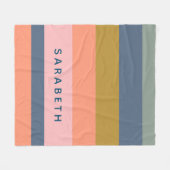 Stilvolle moderne Streifen Hübsche Erdtöne nach Ma Fleecedecke (Vorderseite (Horizontal))