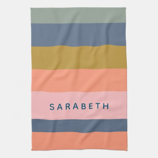 Stilvolle moderne Streifen Hübsche Erdtöne nach Ma Geschirrtuch (Vertikal)