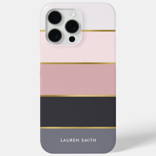 Stilvolle moderne Streifen Personalisiert Case-Mate iPhone Hülle (Rückseite)