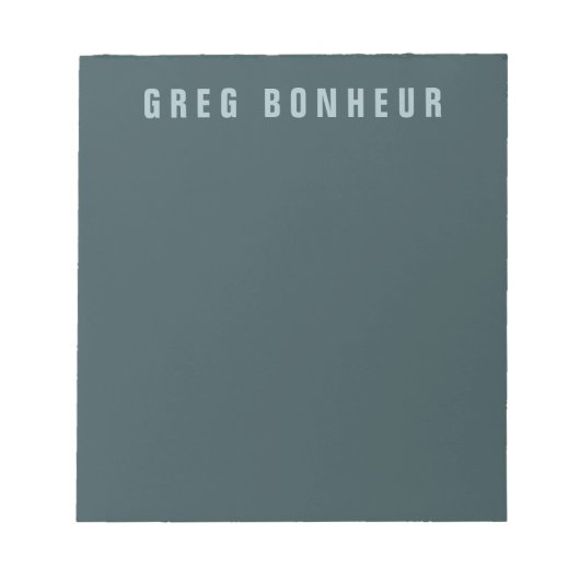 Stilvolle moderne Suchbegriffe | Blue Gray Notizblock (Vorderseite)