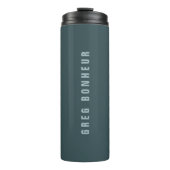 Stilvolle moderne Suchbegriffe | Blue Gray Thermosbecher (Vorderseite)