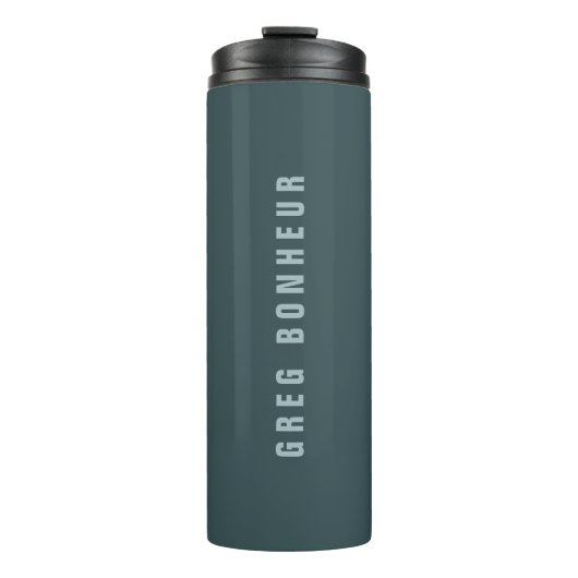 Stilvolle moderne Suchbegriffe | Blue Gray Thermosbecher (Vorderseite)