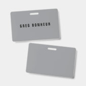 Stilvolle moderne Suchbegriffe | Grau und Schwarz Ausweis (Vorder- & Rückseite)