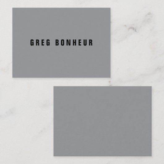 Stilvolle moderne Suchbegriffe | Grau und Schwarz Mitteilungskarte (Vorne/Hinten)