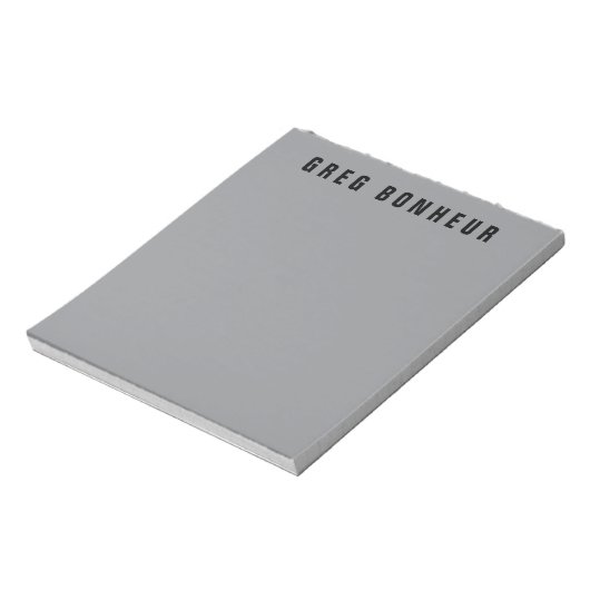 Stilvolle moderne Suchbegriffe | Grau und Schwarz Notizblock (Rotiert)