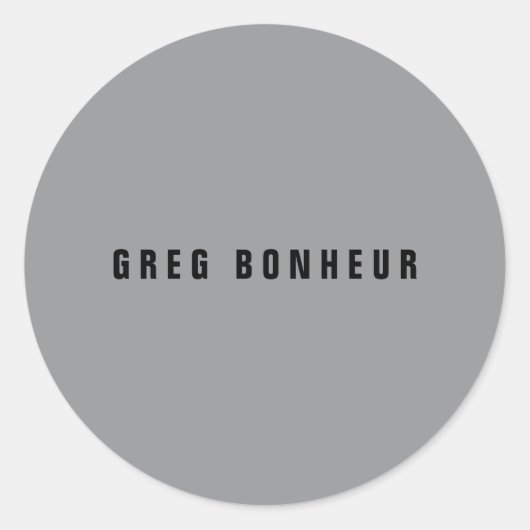 Stilvolle moderne Suchbegriffe | Grau und Schwarz Runder Aufkleber (Vorderseite)