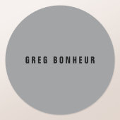 Stilvolle moderne Suchbegriffe | Grau und Schwarz Runder Aufkleber