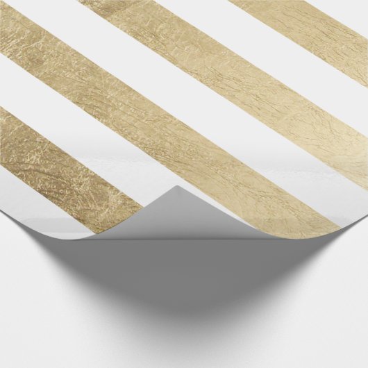 Stilvolle moderne trendy Imitatgoldfolienstreifen Geschenkpapier (Ecke)