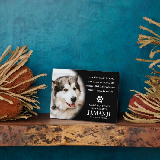 Stilvolle moderne Tribute Quote Foto Erinnerung Fotoplatte (Seite)