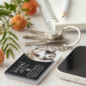 Stilvolle moderne Tribute Quote Foto Erinnerung Schlüsselanhänger (Vorderseite rechts)