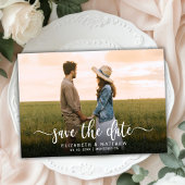 Stilvolle moderne Typografie Script 1 Foto Hochzei Save The Date