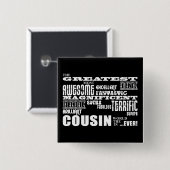 Stilvolle moderne u. Spaß-Cousins: Bestster Cousin Button (Vorne & Hinten)