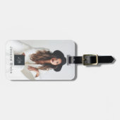 Stilvolle moderne Unternehmer Monogram Foto QR Cod Gepäckanhänger (Vorderseite horizontal)