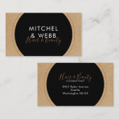 Stilvolle moderne Unterschrift Rustic Kraft Visitenkarte (Vorne/Hinten)