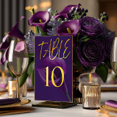 Stilvolle moderne violette Calla-Lily-Tischnummer Tischnummer