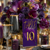 Stilvolle moderne violette Calla-Lily-Tischnummer Tischnummer