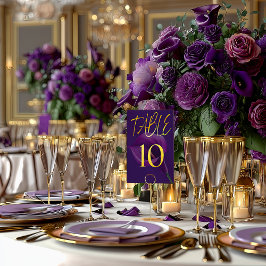 Stilvolle moderne violette Calla-Lily-Tischnummer Tischnummer