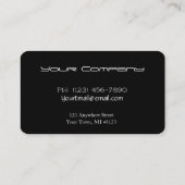 Stilvolle moderne Visitenkarten (schwarze UV) Visitenkarte (Rückseite)