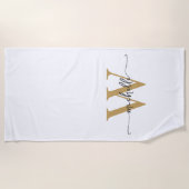 Stilvolle, moderne White Gold Monogram Name Script Strandtuch (Vorderseite)
