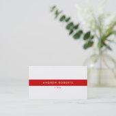 Stilvolle, moderne White Red Clean Business Card Visitenkarte (Stehend Vorderseite)