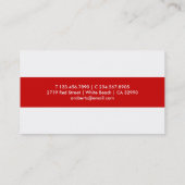 Stilvolle, moderne White Red Clean Business Card Visitenkarte (Rückseite)