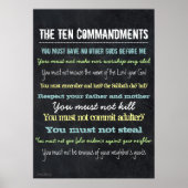Stilvolle, moderne Zehn Gebote unterzeichnen Poster (Vorne)