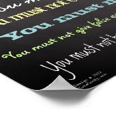 Stilvolle, moderne Zehn Gebote unterzeichnen Poster (Ecke)