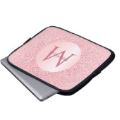 Stilvolle modische Rose Gold Template Monogram Gir Laptopschutzhülle (Vorne Knopf)