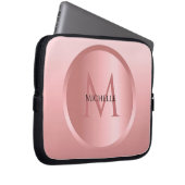 Stilvolle modische Rose Gold Template Monogram Laptopschutzhülle (Vorne Rechts)