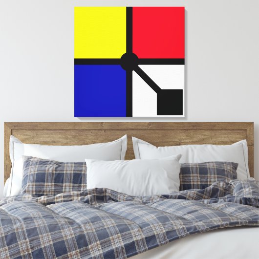 Stilvolle Mondrian Basic Colors Canva Leinwanddruck (Insitu (Schlafzimmer))