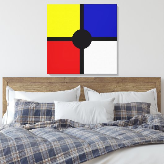 Stilvolle mondrische Inspirierte Kunst- und Grundf Leinwanddruck (Insitu (Schlafzimmer))
