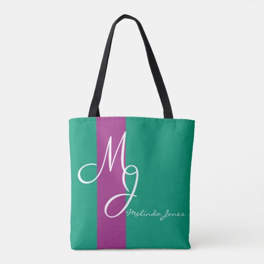 Stilvolle Mongram Text Design Shopping Bag Tasche (Rückseite)