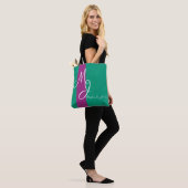 Stilvolle Mongram Text Design Shopping Bag Tasche (Am Model)