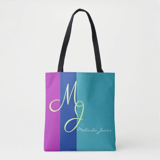 Stilvolle Mongram Text Design Shopping Bag Tasche (Vorderseite)
