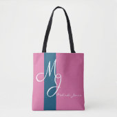 Stilvolle Mongram Text Design Shopping Bag Tasche (Vorderseite)