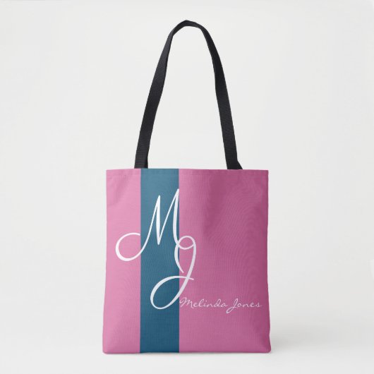 Stilvolle Mongram Text Design Shopping Bag Tasche (Vorderseite)