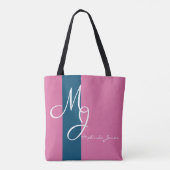 Stilvolle Mongram Text Design Shopping Bag Tasche (Rückseite)