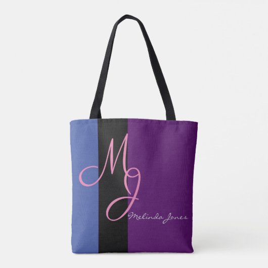 Stilvolle Mongram Text Design Shopping Bag Tasche (Rückseite)