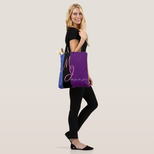 Stilvolle Mongram Text Design Shopping Bag Tasche (Am Model)