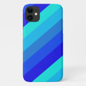 Stilvolle monochrome Blue Stripes ästhetisch Case-Mate iPhone Hülle (Rückseite)
