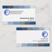 Stilvolle monochrome Blue Stripes-Manpower Visitenkarte (Vorne/Hinten)