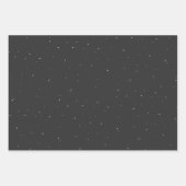 Stilvolle monochrome, grau karierte Sterne Geschenkpapier Set (Vorderseite 2)