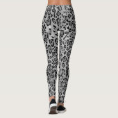 Stilvolle monochrome Grauleopard-Druckmuster Leggings (Rückseite)