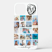 Stilvolle Monogram 17 Foto Collage Script Name Case-Mate iPhone Hülle (Rückseite)