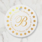 Stilvolle Monogram-Adressstars Geschenkanhänger (Vorderseite)