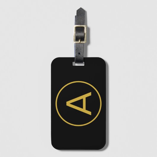 Stilvolle Monogram Anfangsbuchstabe Gold Farbe Sch Gepäckanhänger (Vorderseite Vertikal)