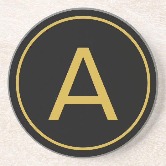 Stilvolle Monogram Anfangsbuchstabe Gold Farbe Sch Getränkeuntersetzer (Vorne)