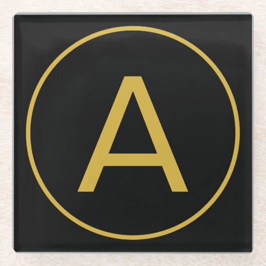 Stilvolle Monogram Anfangsbuchstabe Gold Farbe Sch Glasuntersetzer (Vorderseite)