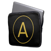 Stilvolle Monogram Anfangsbuchstabe Gold Farbe Sch Laptopschutzhülle (Vorderseite Links)